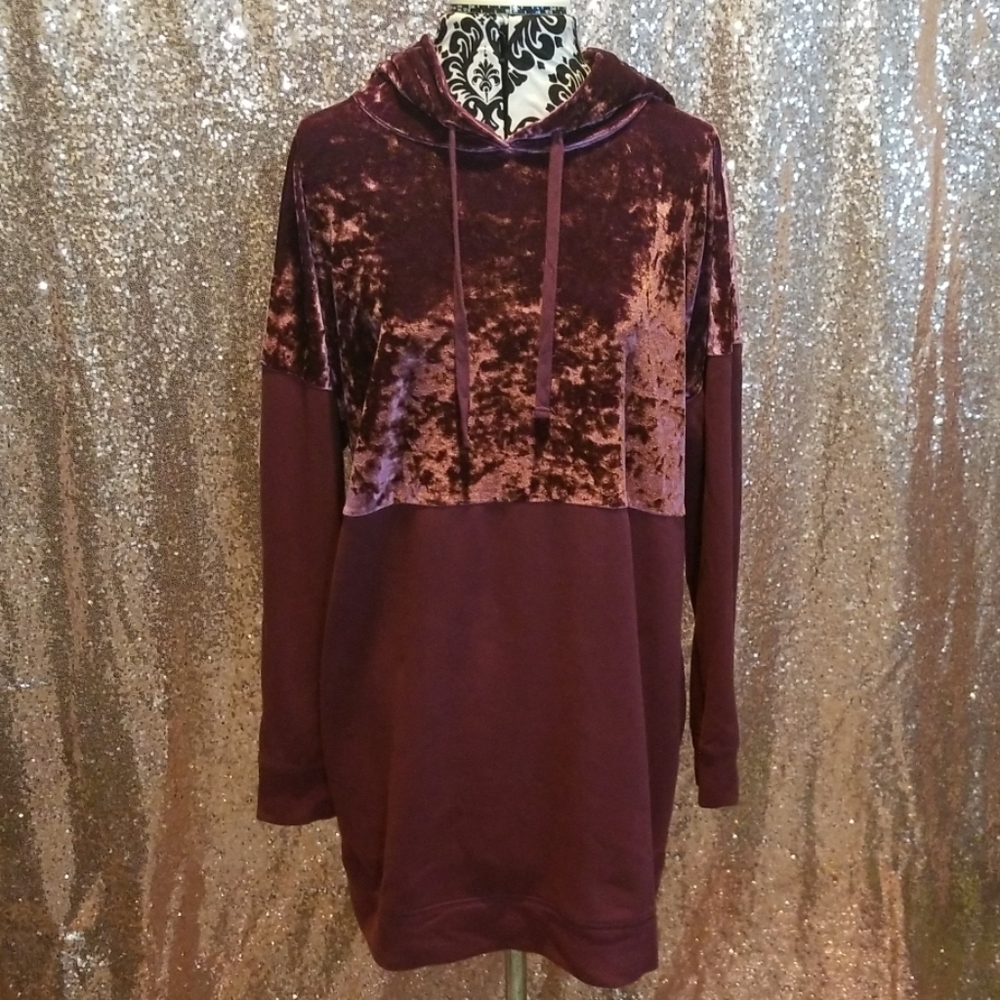 Crushed velvet hoodie